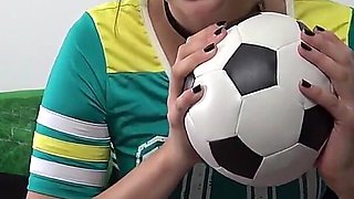 Sexy Soccer Girl Stuffs Her Ass! DT