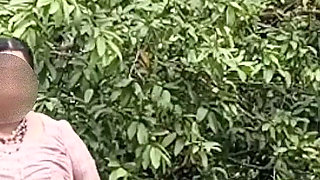 A Full-figured Woman in a White Skirt and Pink Top Strips Down and Walks Nude Outside
