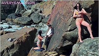 Voyeur Beach Babe Almost Caught Masturbating To Couple Fucking