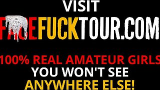 Hot Black Girl Gagging On A White Cock Doing a Sloppy Deep Throat