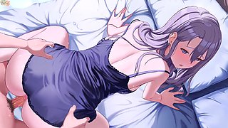 Dressed in sexy ebony lace pajamas to spark naughty dreams