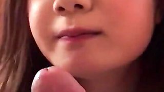 After school 18-year-old Megu Miura a Japanese slut with two