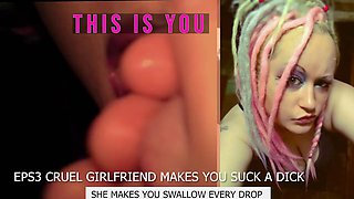 CampSissybois Cruel Girlfriend Commands Dick Sucking and Cum Swallow