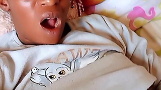 Morning masturbation ended  in a loud orgasm .I caress my tight pussy