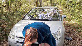 I fuck my car, the hitch ball and gear, squirt and anal