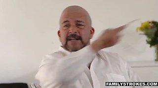 Son-in-law gobbles and fucks his hot stepmother