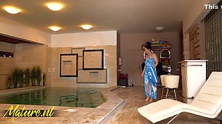 Blonde Girl Eats Out A Hairy Mature Pussy In The Swimming Pool With Lucette Nice, Sofia Siena And Lola Myluv