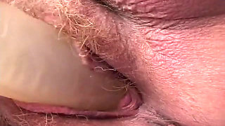 Old fat woman has solo sex in her bed with a dildo