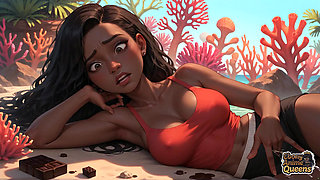 Sultry Ebony Likes Gullet Orgy on a Tropical Paradise While Her Paramour Gives Her Amazing XXX, Soddening Her in