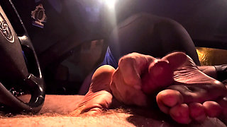 Hot redhead gives BWC THE BEST sole job with huge cum on soles.