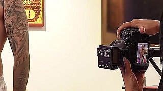 The Big-ass Photographer Can't Contain Herself and Sucks Her Model's Big Cock