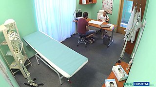 Hot nurse in a narrow fitting uniform gets pounded - faux hospital