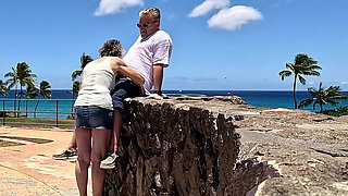 I Just Met This Visitor to Hawaii -- and Here We Are, Outdoors, Playing
