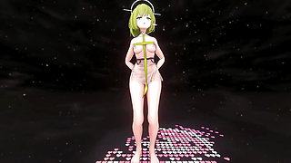 Elf Aoi Oki Blue Archive Hentai Sex and Undress Dance Lupin Threesome Creampie Mmd 3D Blonde Hair Color Edit Smixix