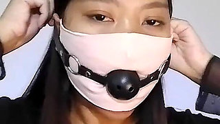Ball Gag on With Mask