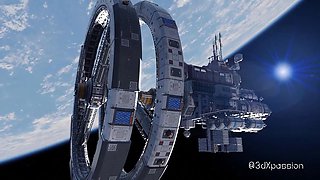 Meta’s Zero-G seduction. Big boobs blonde fucking in her space station room