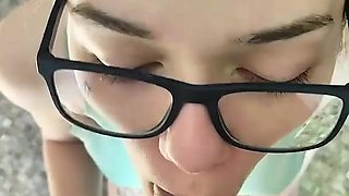 Petite Brunette Slut Gets Cumshot