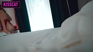 Step Mom Gives Step Son Explosive Orgasm in Hotel Room