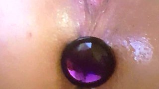 Blonde With Natural Big Boobs Loves Putting A Toy In Her