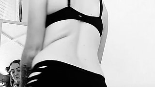 Amateur striptease and Solo masturbation
