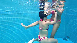 Lesbian Domination Top Girls Control Air Pool