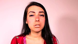 Cute curly brunette solo webcam masturbation