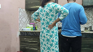 Beautiful Indian Step Mom Pussy and Ass Fucked Hard by Step Son While He Is in Kitchen to Seducing