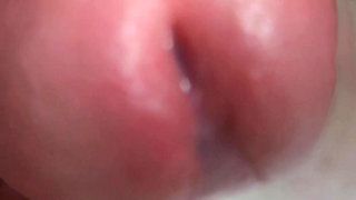 Slow motion close up cumshot