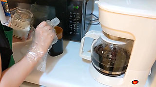 Naughty barista deals with rude customer