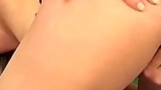 Slutty Big Clit Teen Shaved Tiny Pussy Masturbating with Big Red Dildo