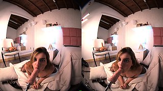 Hot babe with perfect big boobs taking shower