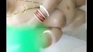 INDIAN HOUSEWIFE BATHING AND RECORDING