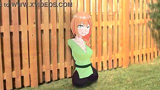 Sexual encounter between 2D animated Steve and armless, legless Alex in Minecraft hentai porn