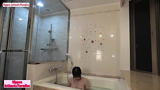 Hairy Japanese Teen Angel Gets Her Cunt Sucked in the Bathroom