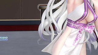 Featured Haku (yawane) - a Thousand Lanterns Traditional-style Seductive Qipao, Thong, White Stockings, High Heels