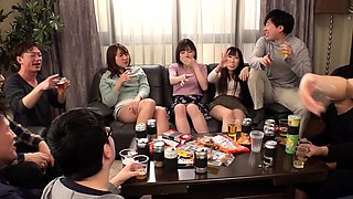 Tokyo hot Japanese group sex creampie