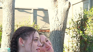 Sexy Hot Tub Threesome with Girlfriend Shrooms Q and Her Bestie Addison Vodka