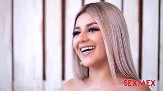 Blonde Bombshell Naty Delgado Swallows in Casting Sexmex Debut
