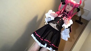 Japanese teen in uniform sucks jerks POV cock