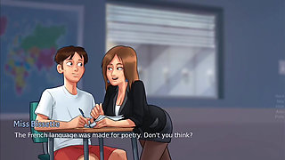 Miss Bissette Teaches Anon French Kiss - Summer Time Saga Gameplay