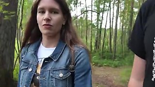 Going deep in the woods with his girlfriend and  banging her