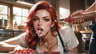 Hot Kelly in the kitchen (PleasureSex16)