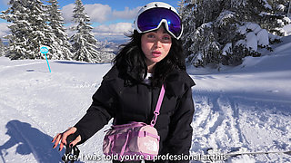 Ski Instructor Fucks Sexy Tattooed Girl in Doggy Style After Lessons