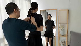Xia Ke, Black Skirt, Stockings, Tight Bondage