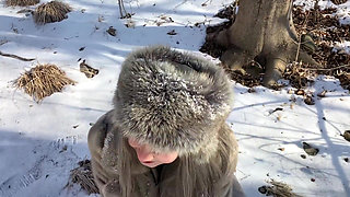 Vilu Vidish Is Sucking Dick in the Winter Forest