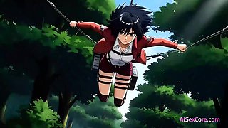 Mikasa Ackerman’s secret woods meeting with titan Eren leads to explosive money-shot accomplish