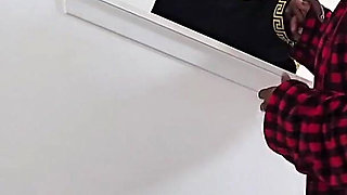 Busty BBW Delivery Girl Seduced by Couple