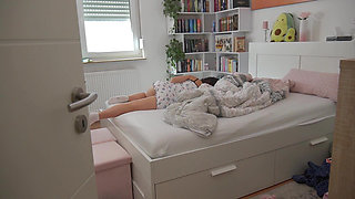 Stepdaddy Watched Me While I Was Playing with Myself and Ended up Helping Me