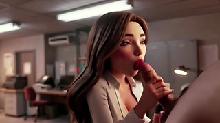 Copy Room Slut - Horny office girl gets fucked in the copy room