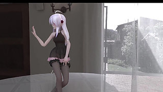 mmd chocolate Cream Black Stockings Dress Butt Plug Anal Beads Erotic Tattoos
